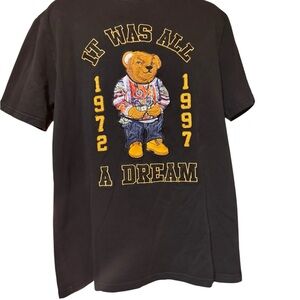 Hudson outerwear Black T-Shirt with Bear Graphic